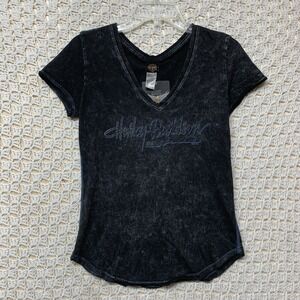 Harley Davidson‎ Shirt Women Size XS Black  V Neck Ozark Lebano,Mo NWT